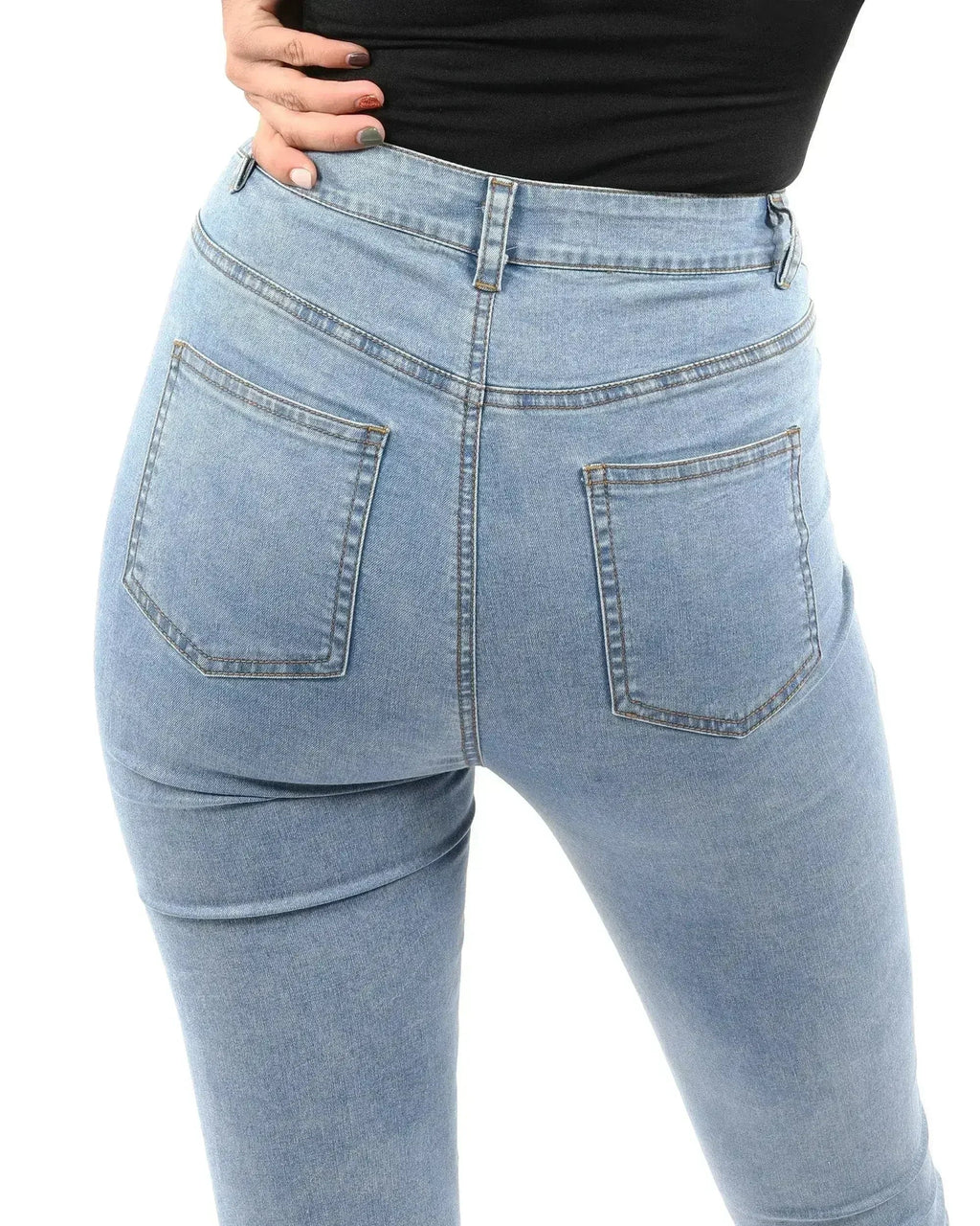 Dabney Skinny Crop Jeans - Distressed Denim | Femstylo