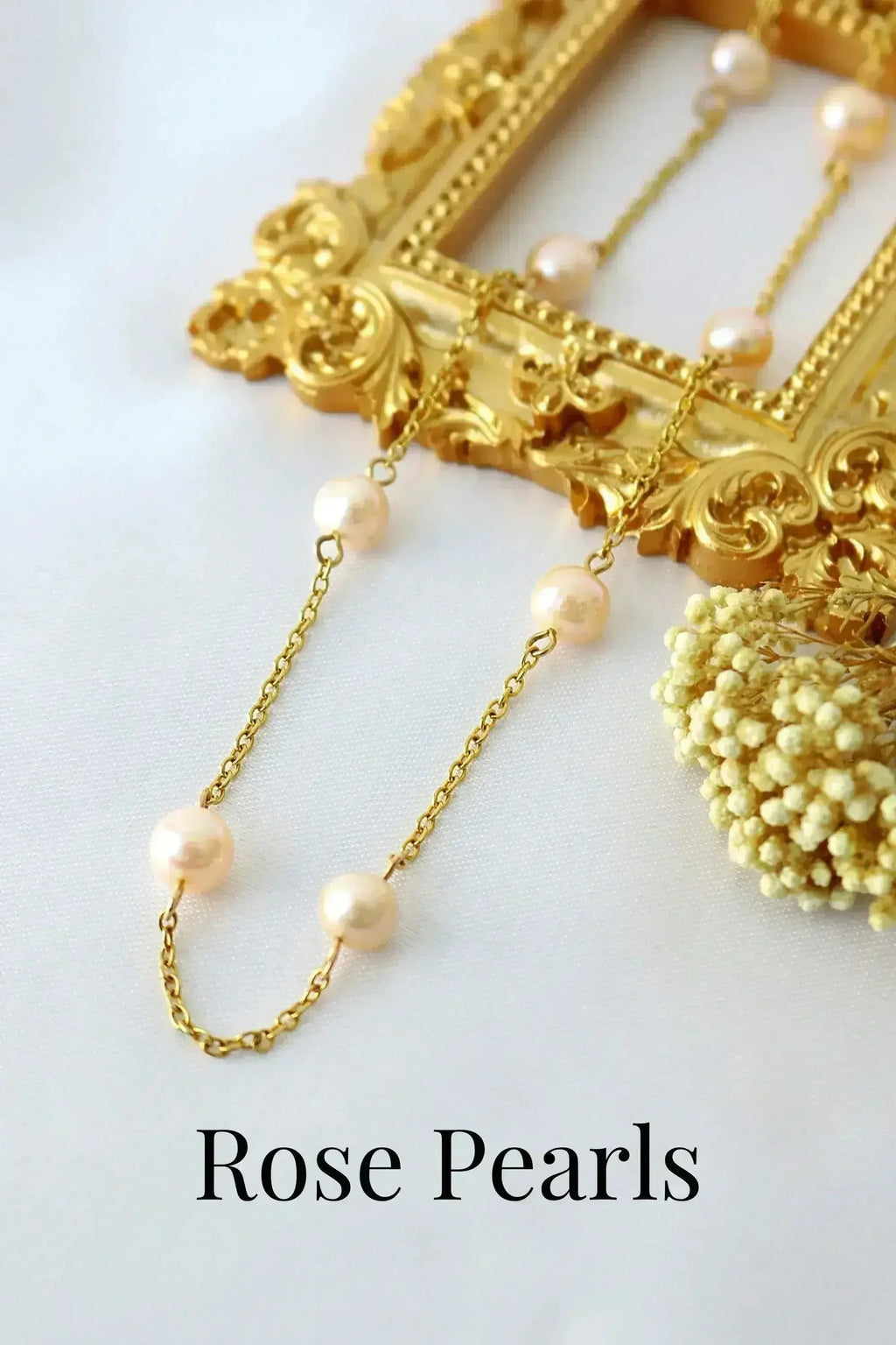 Baroque Pearl Choker - 24K Gold & Rose/Cream Pearls | Femstylo