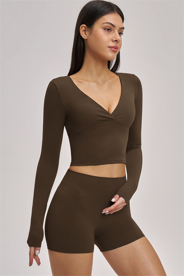 The Swoon Long Sleeve Crop top Shorts 2-Piece Set