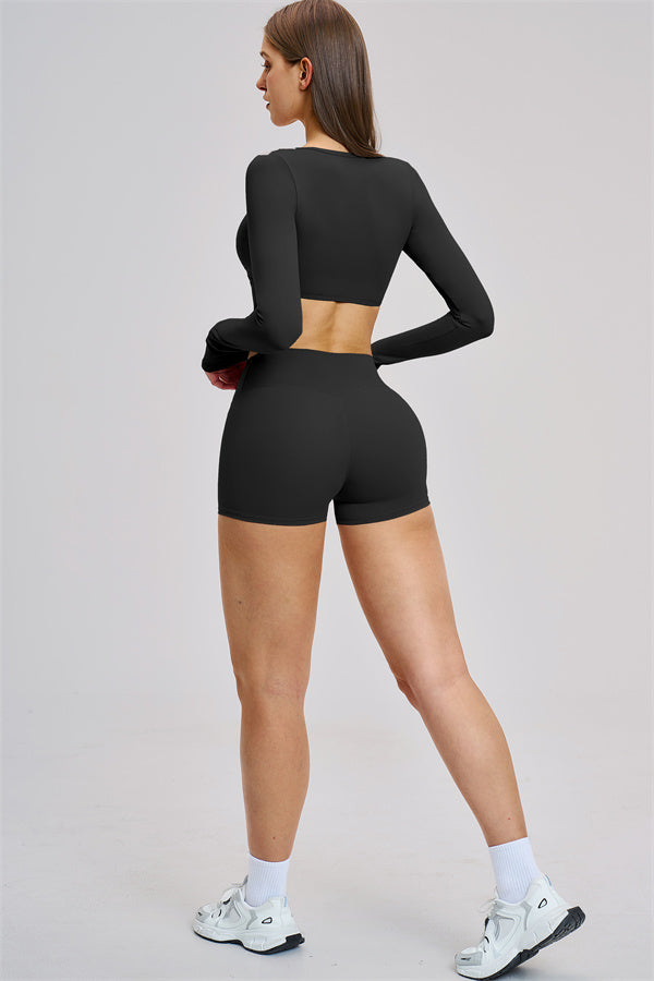 The Zestful Long Sleeve Crop Top