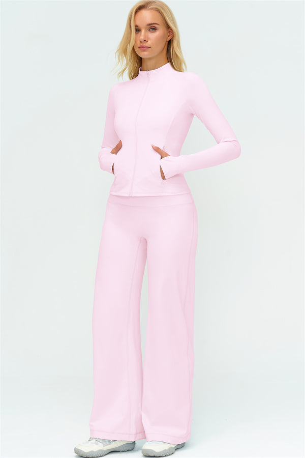 The Twirl Zip Jacket New Straight Leg Pants 2-Piece Set