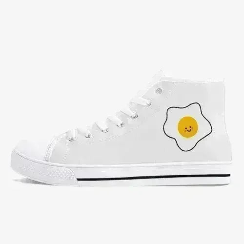 Jacki Easlick Lux Egg Classic High-Top Canvas Sneakers - White/Black