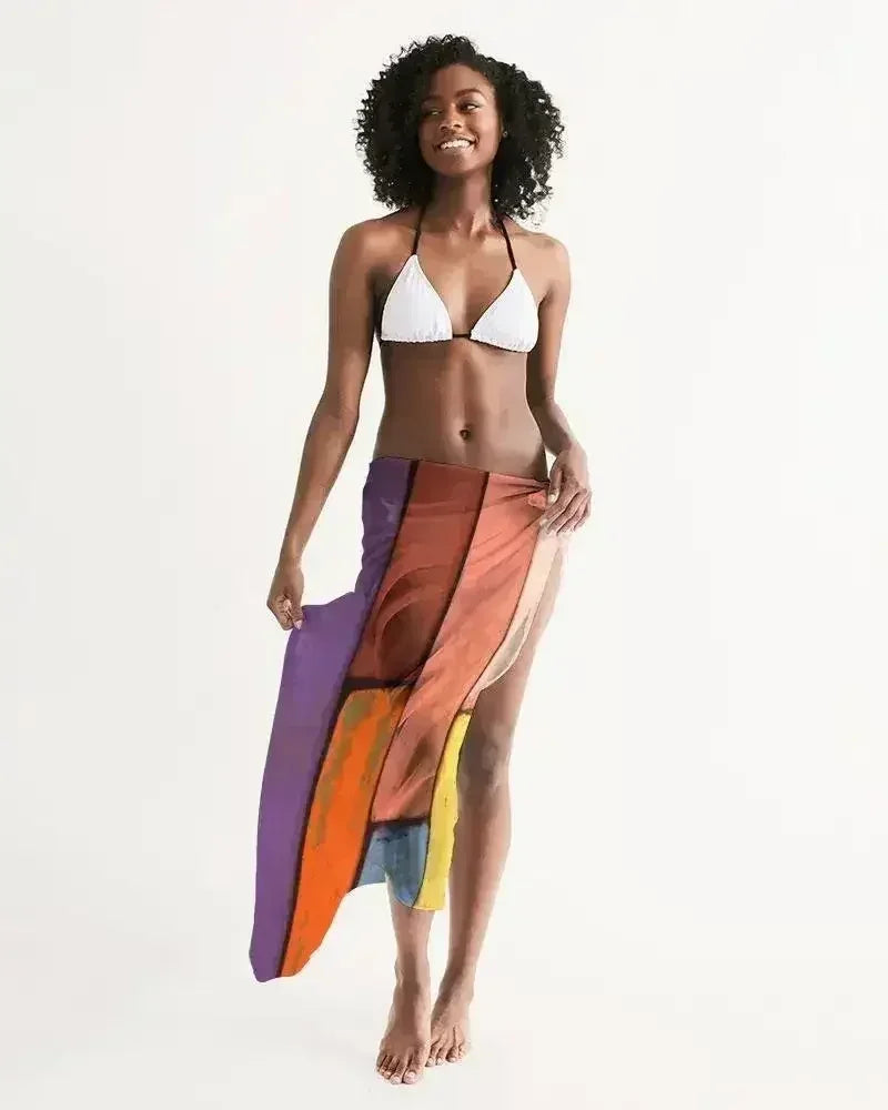 Sheer Sarong Swimsuit Cover Up Wrap / Block Multicolor