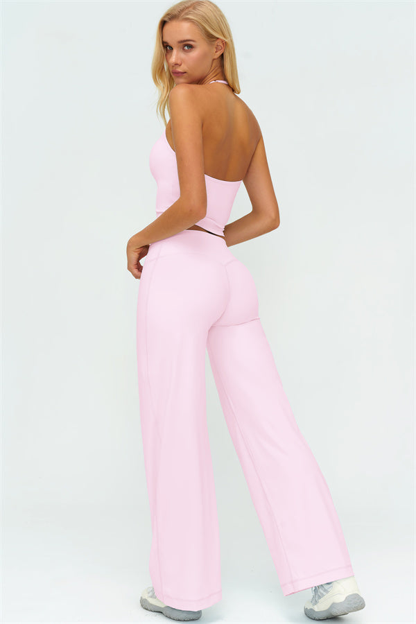 The Twirl Halter Tank Top New Straight Leg Pants 2-Piece Set