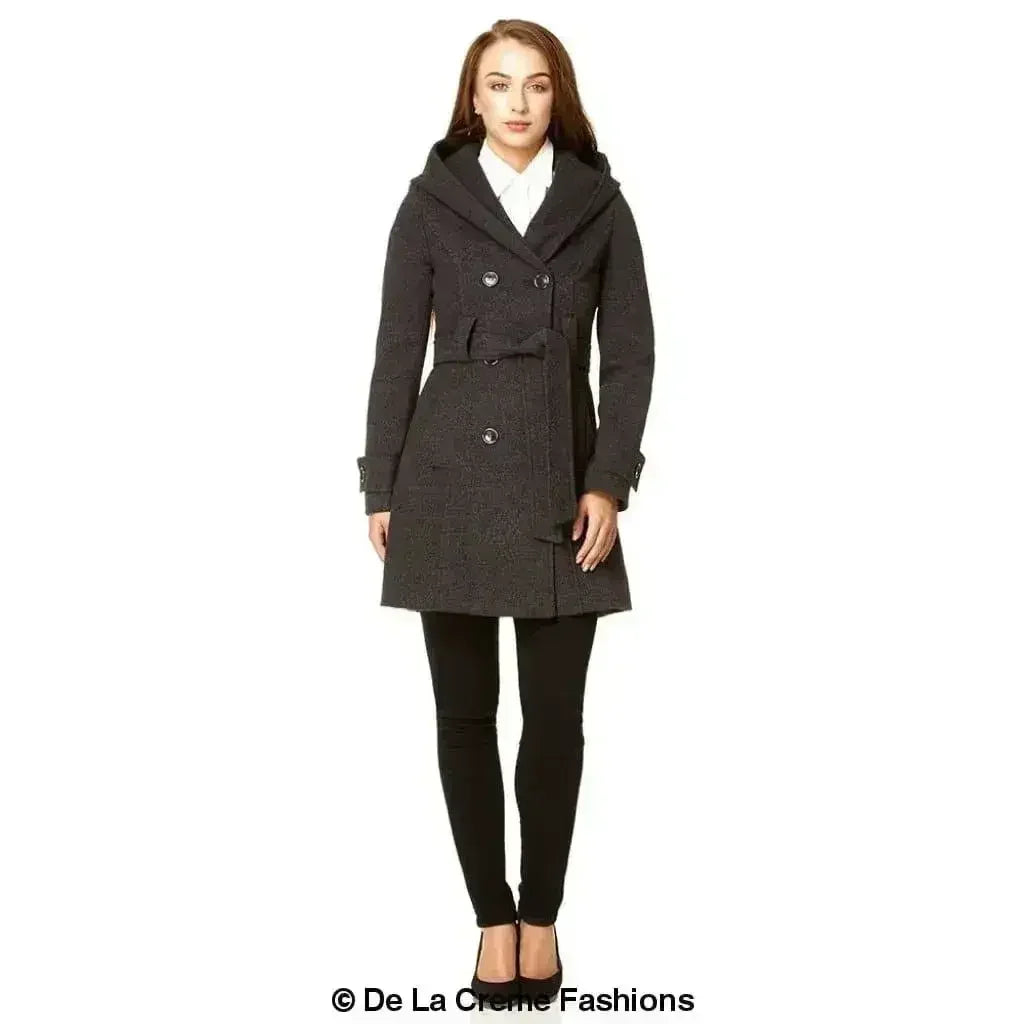 Slim Fit Shawl Hooded Coat (1325)