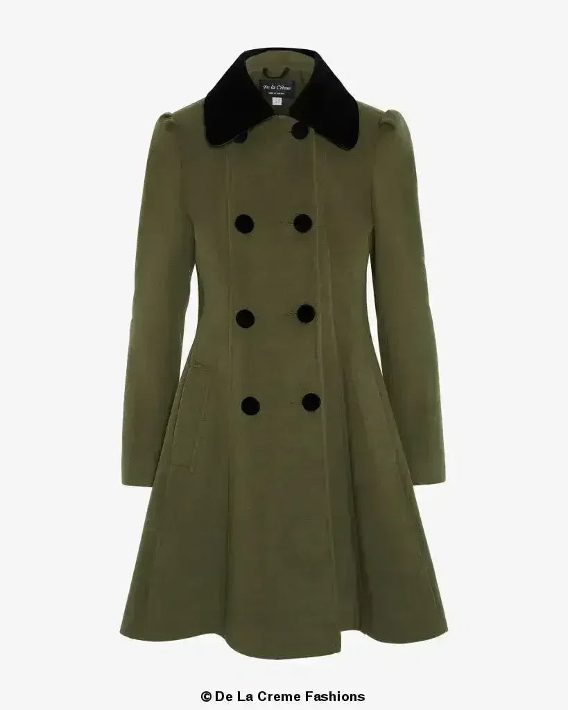 Velvet Trim Skater Coat - Royal Inspired | Femstylo