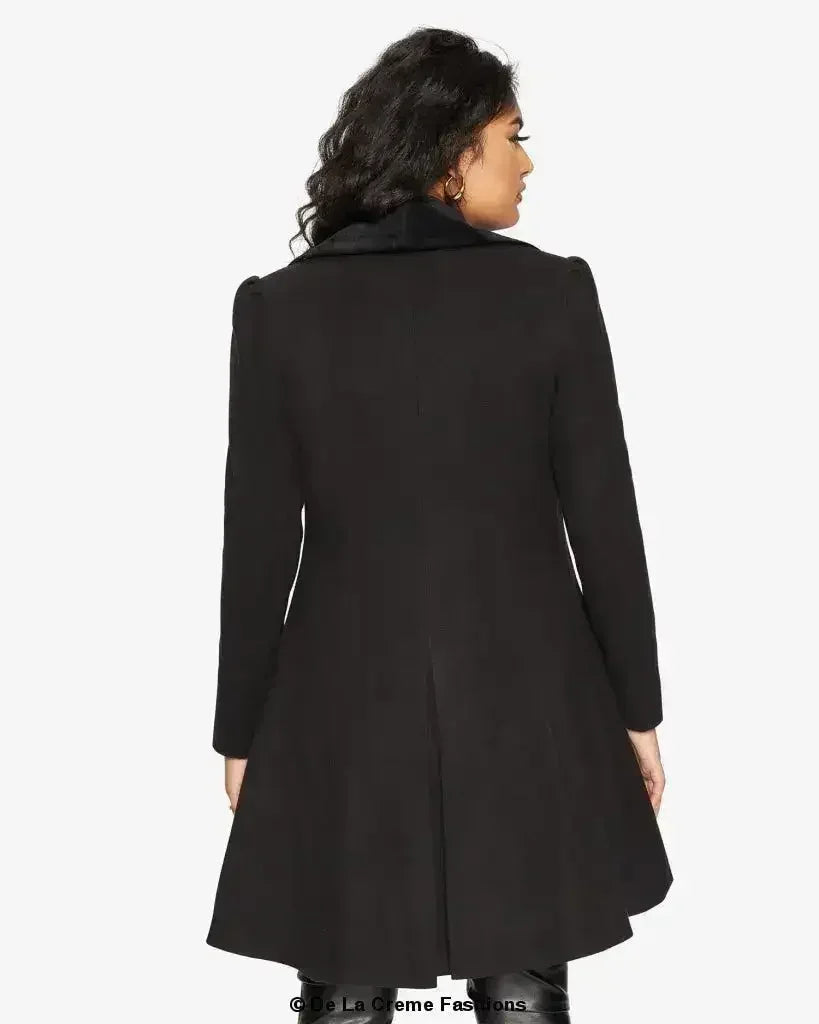 Velvet Trim Skater Coat - Royal Inspired | Femstylo