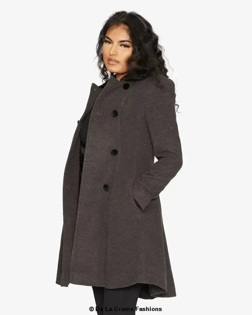Velvet Trim Skater Coat - Royal Inspired | Femstylo