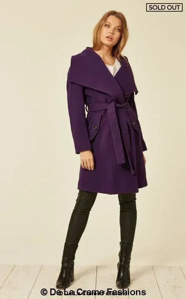 Wool Blend Large Lapel Duster Coat