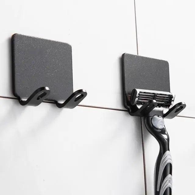 Decorative Hook 2 Pcs Punch Free Razor Holder Storage Hook Wall Men Shaving Shaver Shelf Bathroom Razor Rack Wall Bathroom Accessories