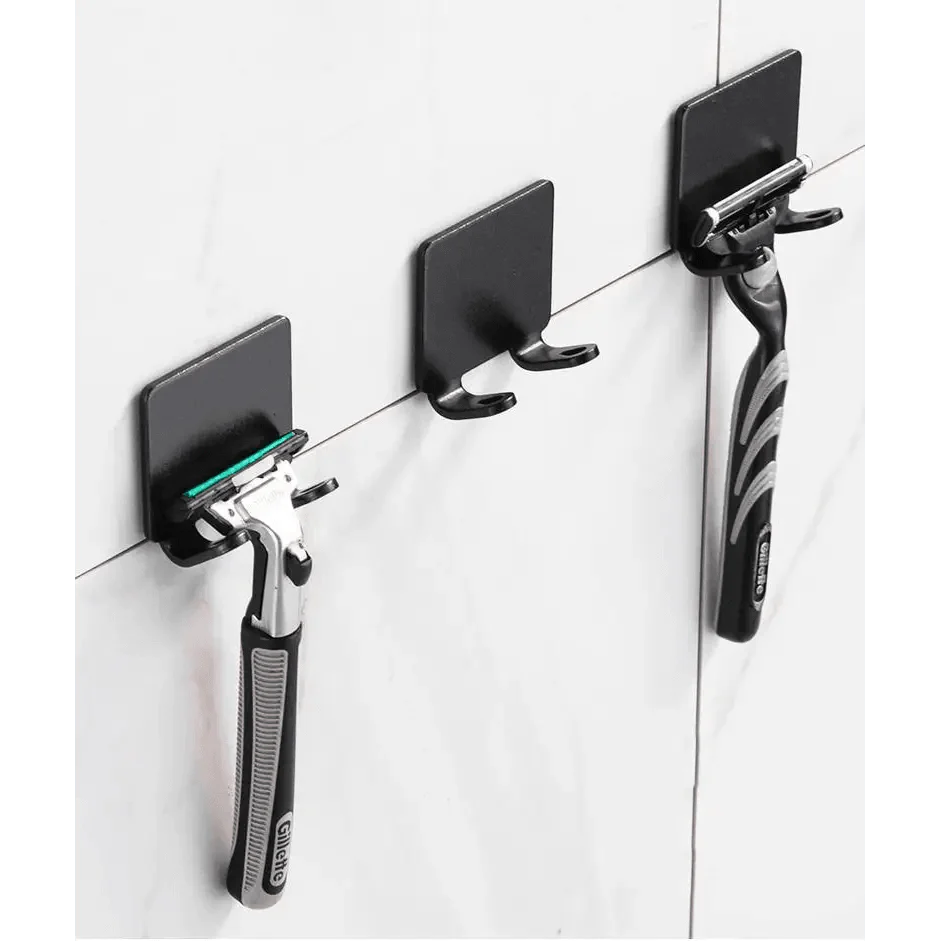 Decorative Hook 2 Pcs Punch Free Razor Holder Storage Hook Wall Men Shaving Shaver Shelf Bathroom Razor Rack Wall Bathroom Accessories