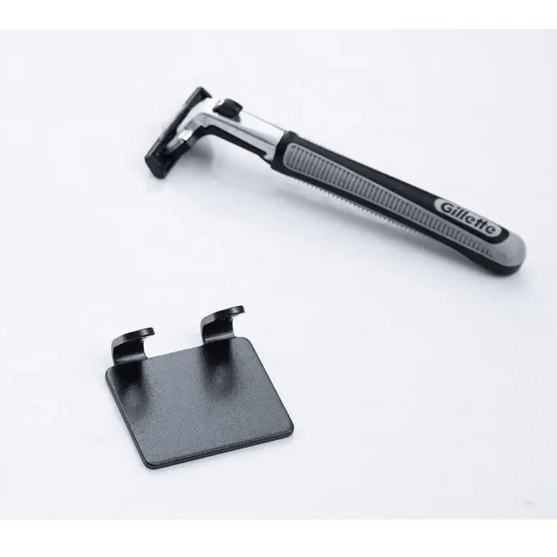 Decorative Hook 2 Pcs Punch Free Razor Holder Storage Hook Wall Men Shaving Shaver Shelf Bathroom Razor Rack Wall Bathroom Accessories