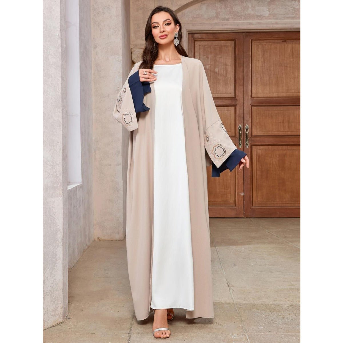 Desert Mirage Cardigan Set | Modest Muslim Luxury Batwing Sleeve Abaya (MOA182)