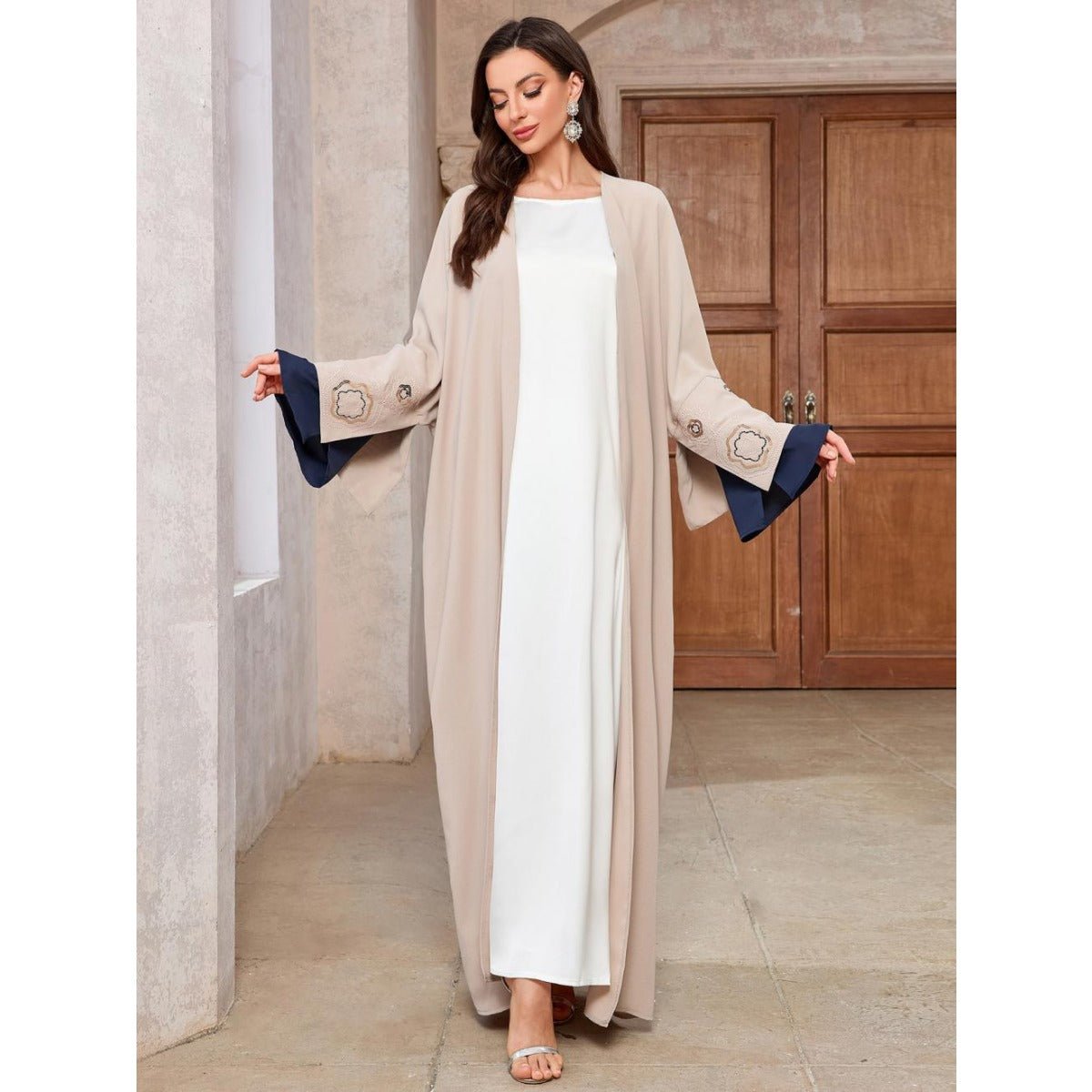 Desert Mirage Cardigan Set | Modest Muslim Luxury Batwing Sleeve Abaya (MOA182)