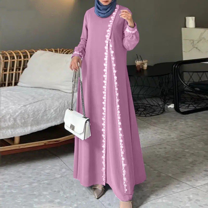 Designer Casual Abaya With Lace Detailing (MA146)