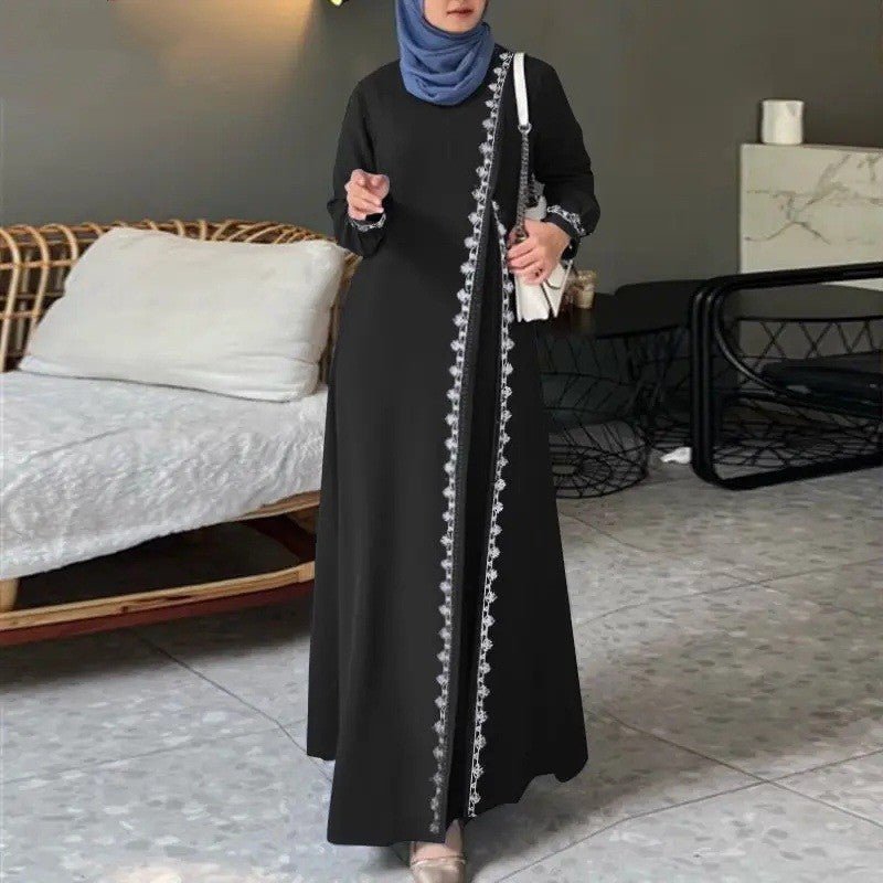 Designer Casual Abaya With Lace Detailing (MA146)