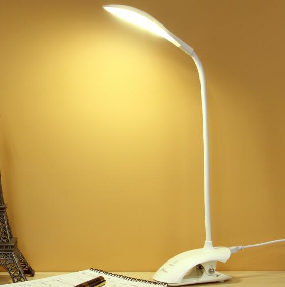 Desk Lamp USB Led Table Lamp 14 LED Table Lamp with Clip Bed Reading Book Light LED Desk Lamp Table Touch 3 Modes Blue Decorative Table Lamp Cute Study Lamps for Bedroom Décor
