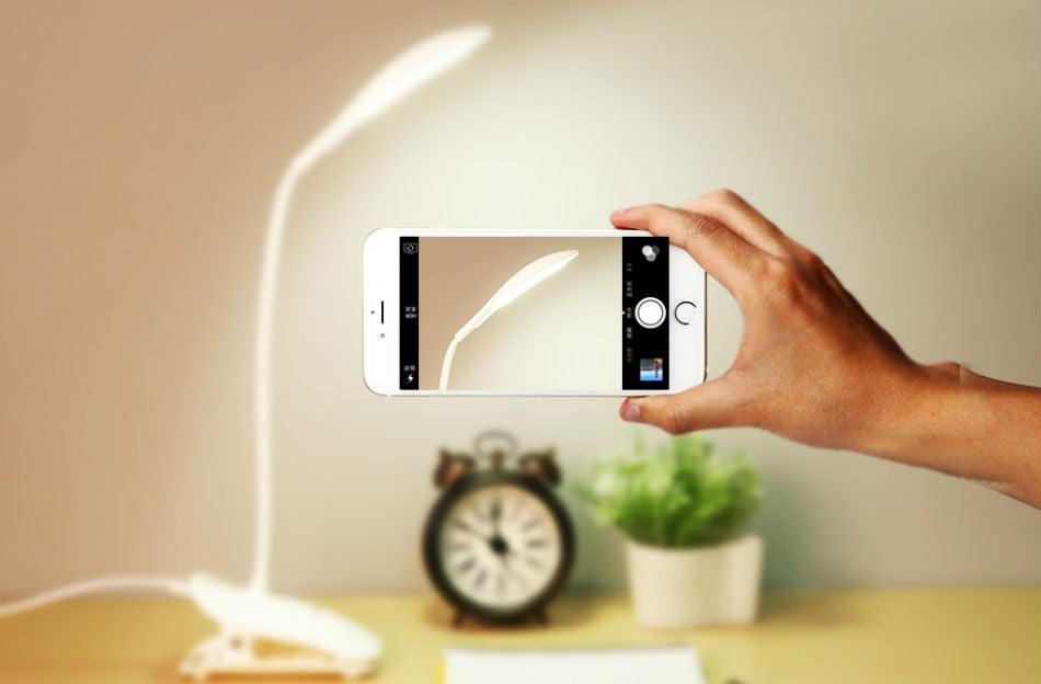 Desk Lamp USB Led Table Lamp 14 LED Table Lamp with Clip Bed Reading Book Light LED Desk Lamp Table Touch 3 Modes Blue Decorative Table Lamp Cute Study Lamps for Bedroom Décor