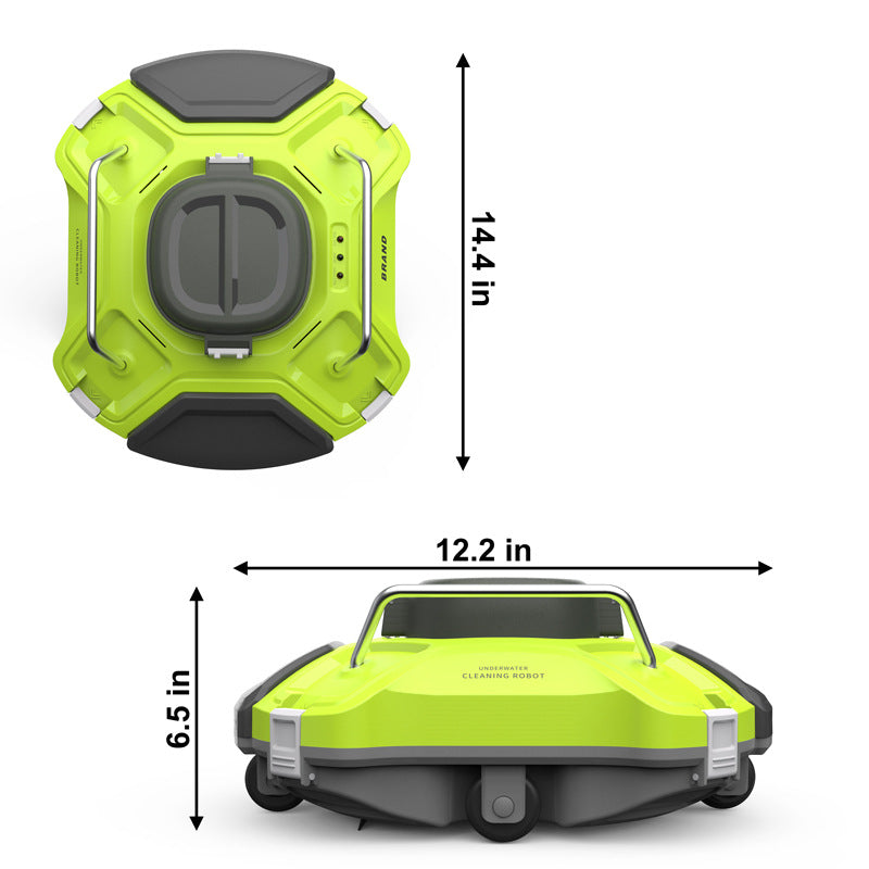 Ofuzzi Cyber 1000 H1 Cordless Robotic Pool Cleaner - Lime Green & Silver | Automatic Above-Ground Pool Vacuum, 90-Min Runtime, Self-Parking Tech