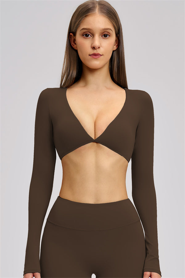 The Zestful Long Sleeve Crop Top Leggings 2-Piece Set