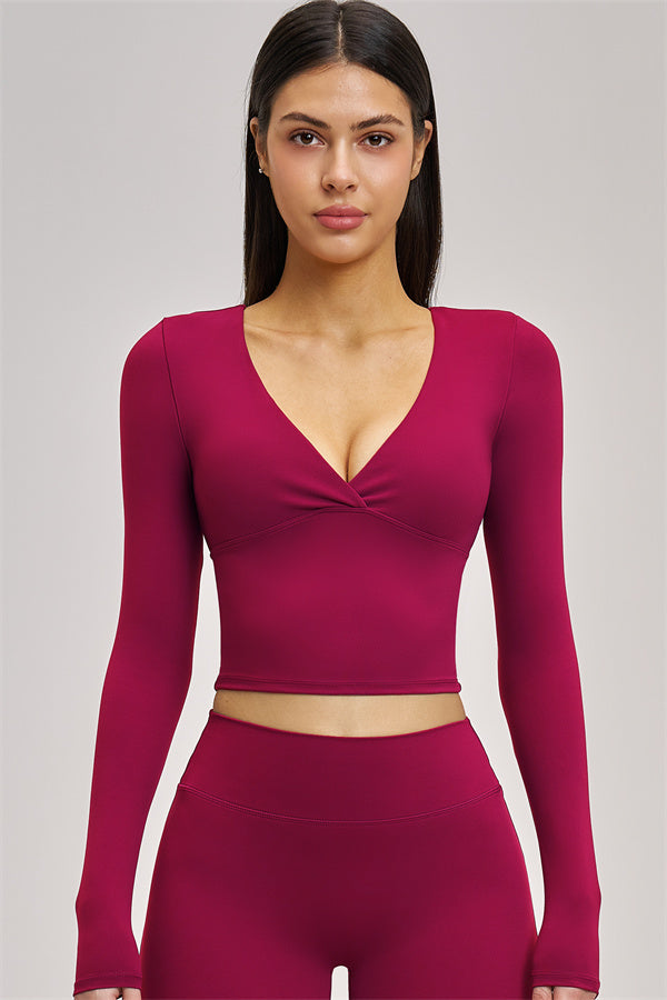 The Swoon Long Sleeve Crop top Flared Leggings 2-Piece Set