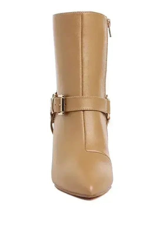 Buckle Harness Stiletto Boots - 3" Heel | Femstylo