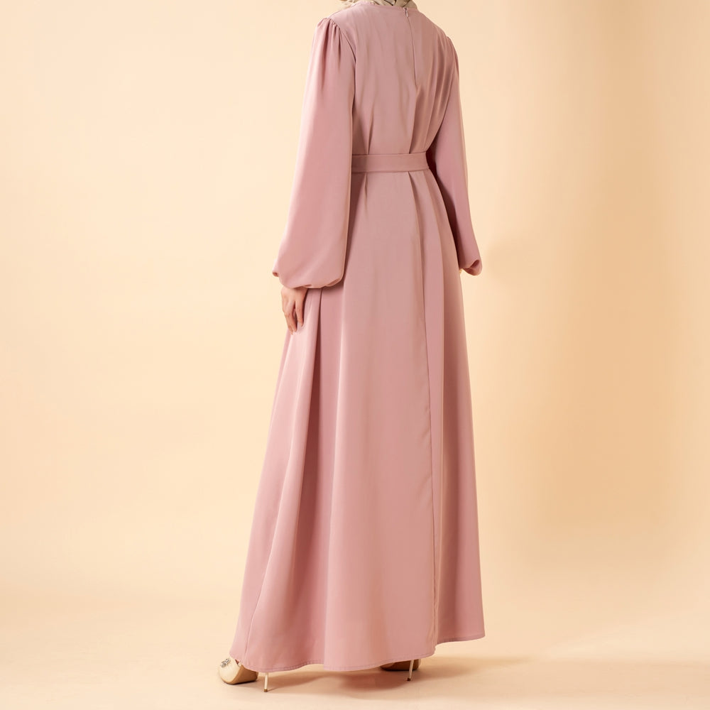 Candy Color Pleated Abaya | Must-have Essential Basic Dress (MA142)