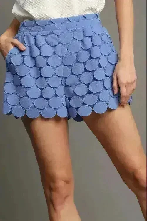 Umgee Full Size Polka Dot Lace Shorts Plus Size