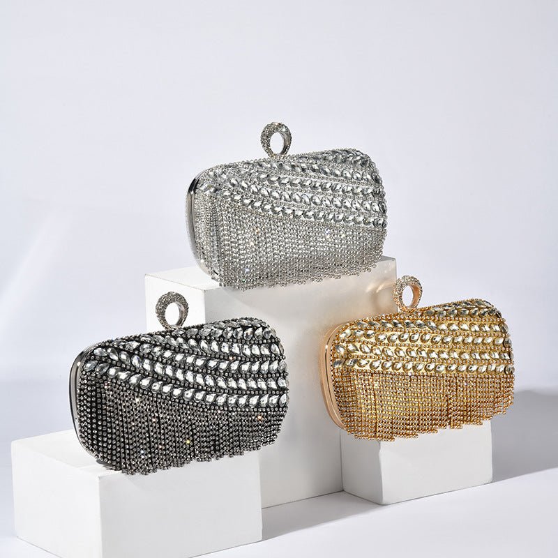 Diamond-Studded Party Clutch Versatile Layered Crystal Evening Bag (MAC283)