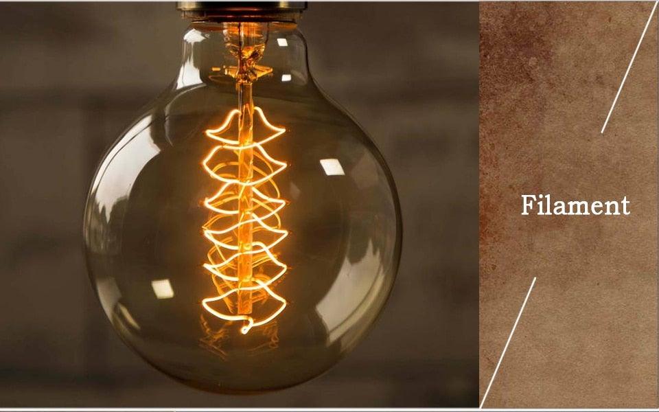 Dimmable Light Bulb Retro Vintage Edison Bulb Incandescent Ampoule Bulbs Vintage Edison Lamp Retro Light Vintage Bulbs Modern Style Square Spiral Filament Incandescent Light