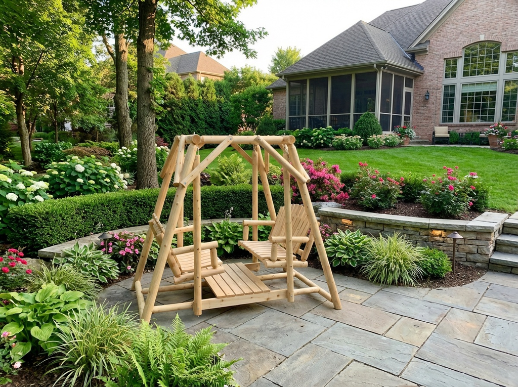Double Benches Swing for Patio