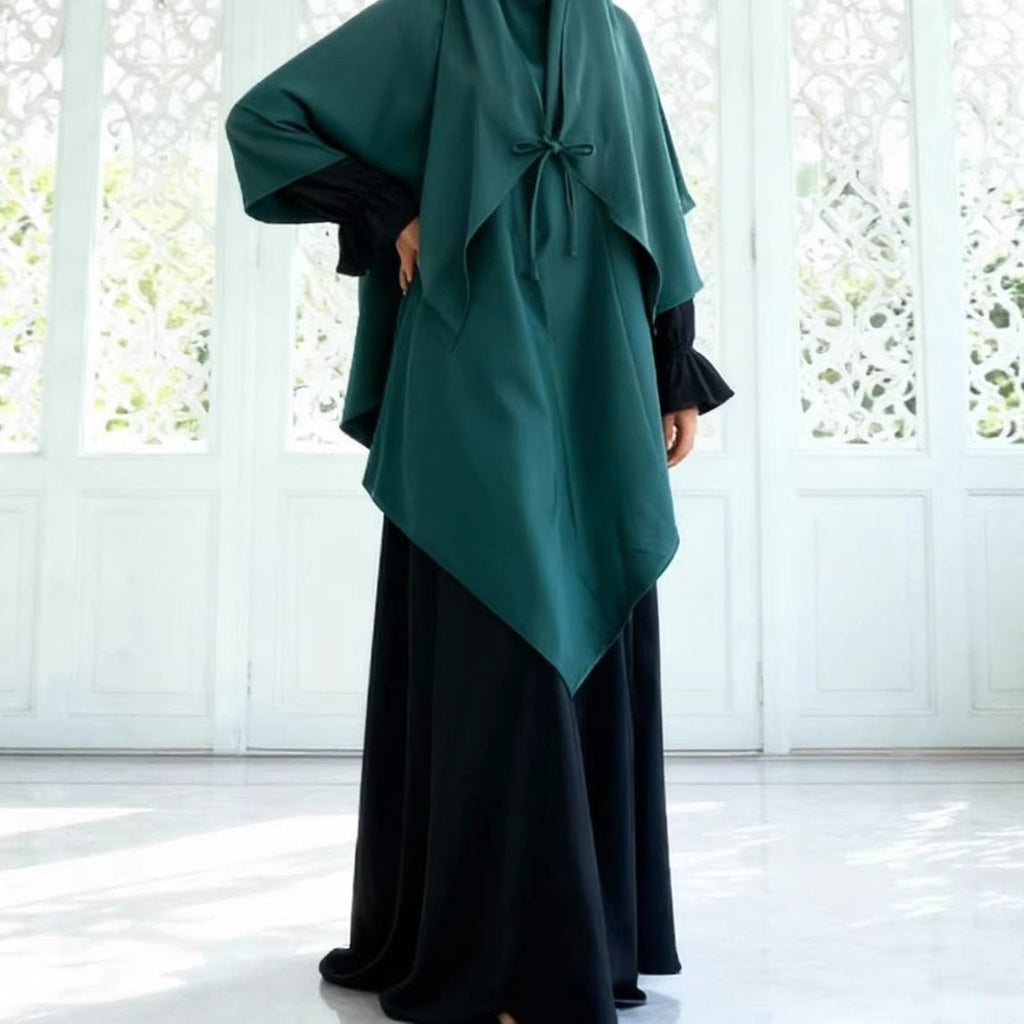 Double Layer Tie-Front Khimar(MK033)