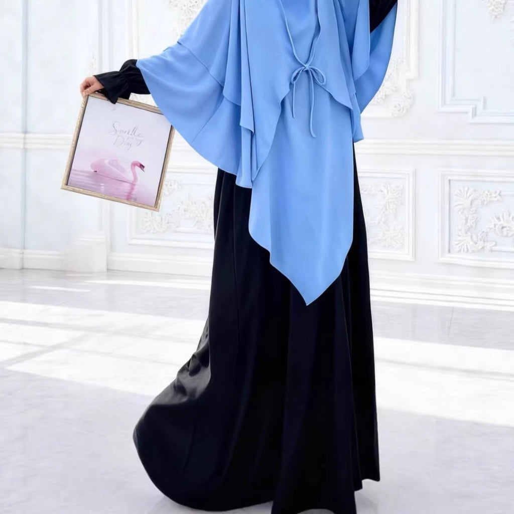 Double Layer Tie-Front Khimar(MK033)