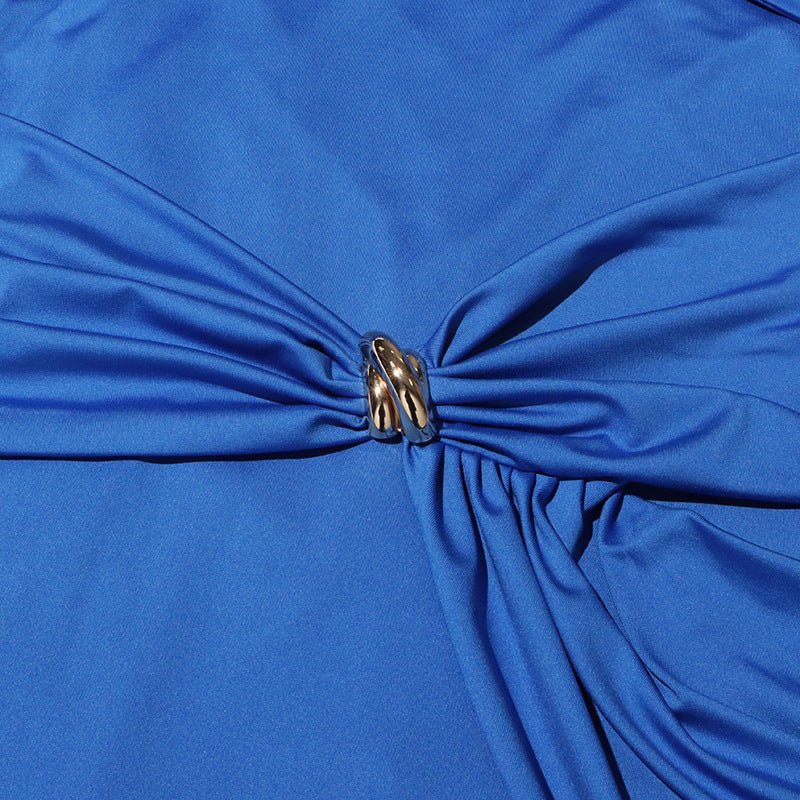 Draped Dress with Jeweled Brooches(MS347)