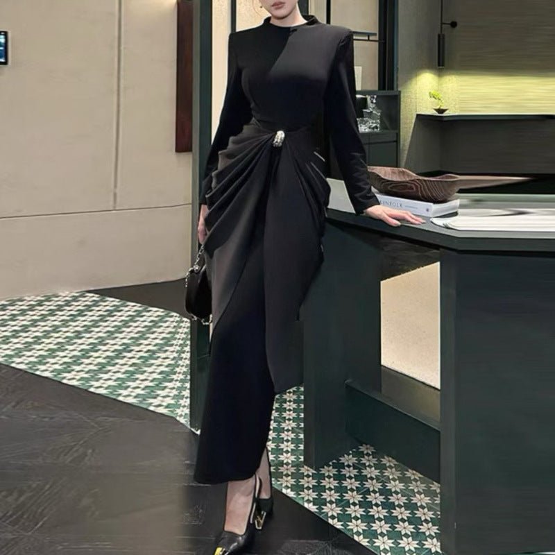 Draped Jersey Maxi Dress(MS386)
