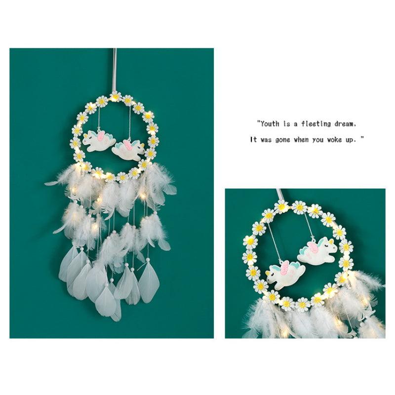 Dream Catcher Led Handmade Dream-catcher Traditional Feather Hanging Home Wall Decoration  Night Dream Catchers  Decor Ornament Wall Hanging Wind Chimes For Home Room Decoration