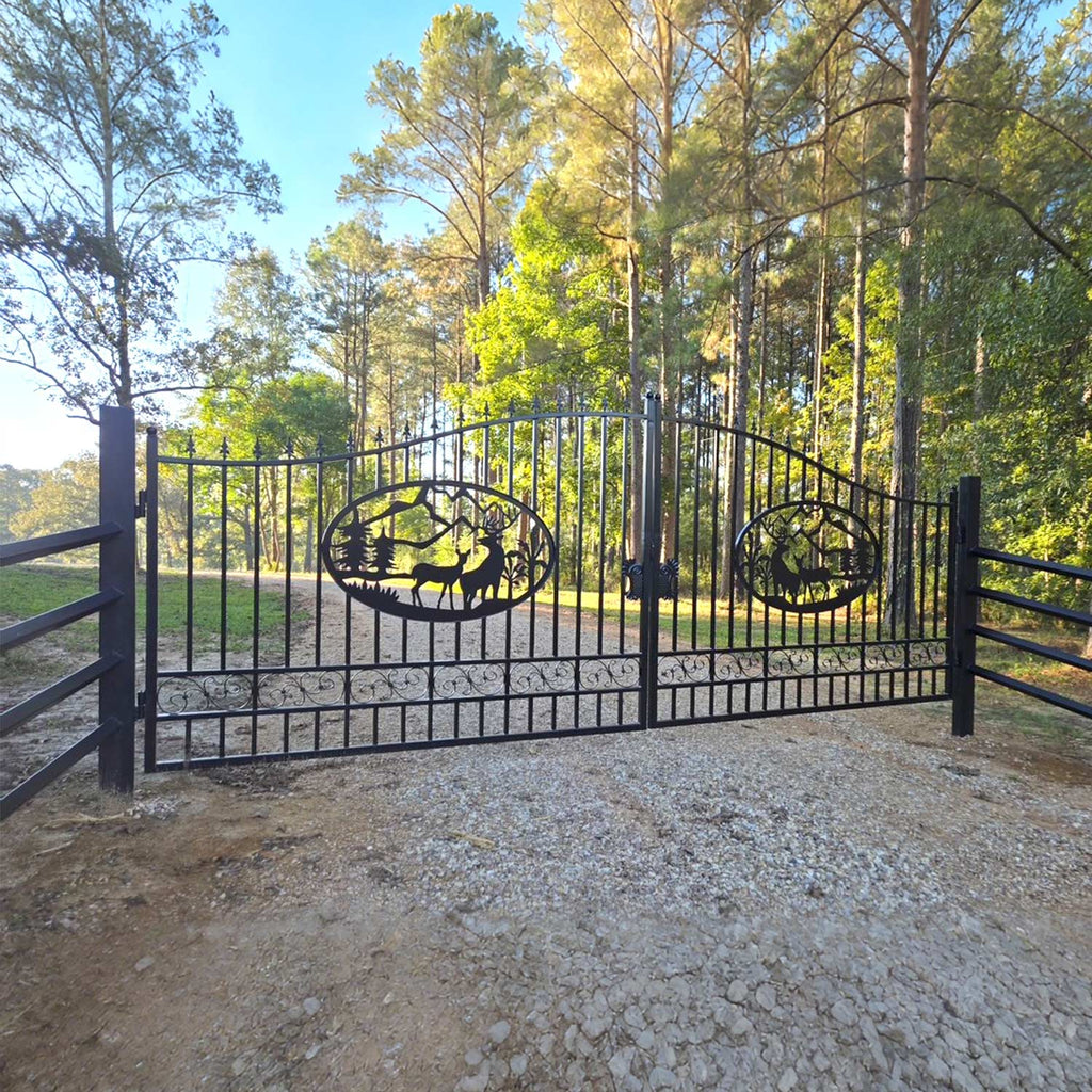 20x8 ft Steel Dual Swing Driveway Gate