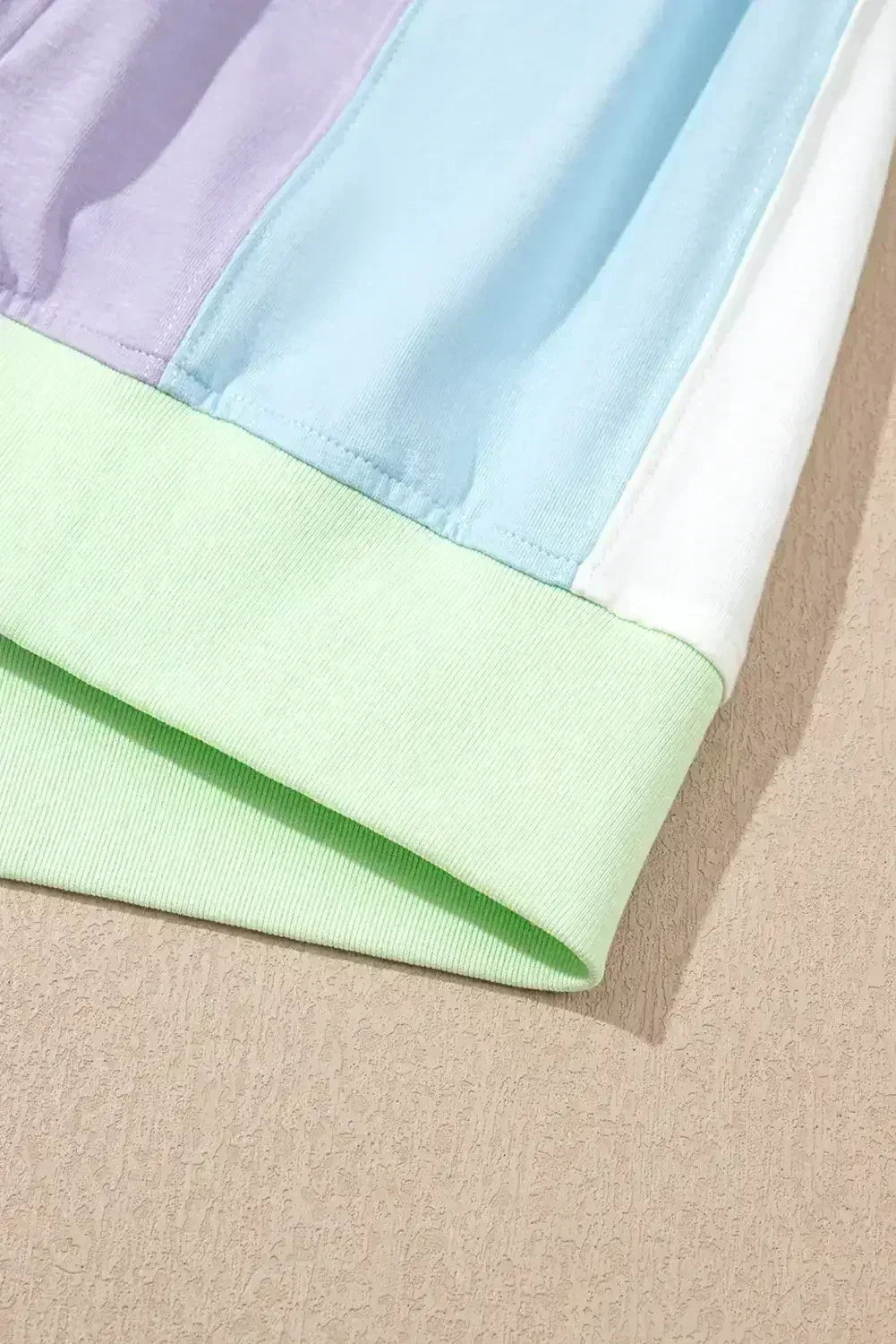 Purple Colorblock Patchwork Oversized T Shirt