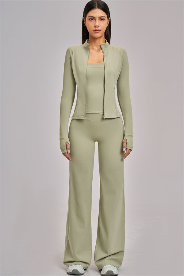 The Swoon Jacket Tank Top Flared Leggings 3-Piece Set