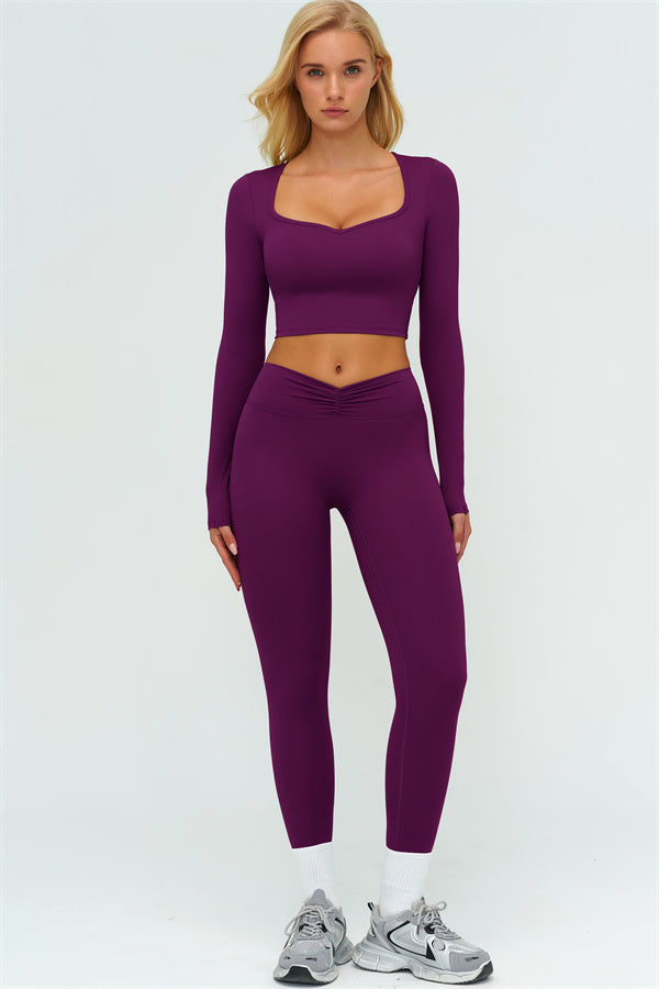 The Lushness Long Sleeve Crop top Leggings 2-Piece Set