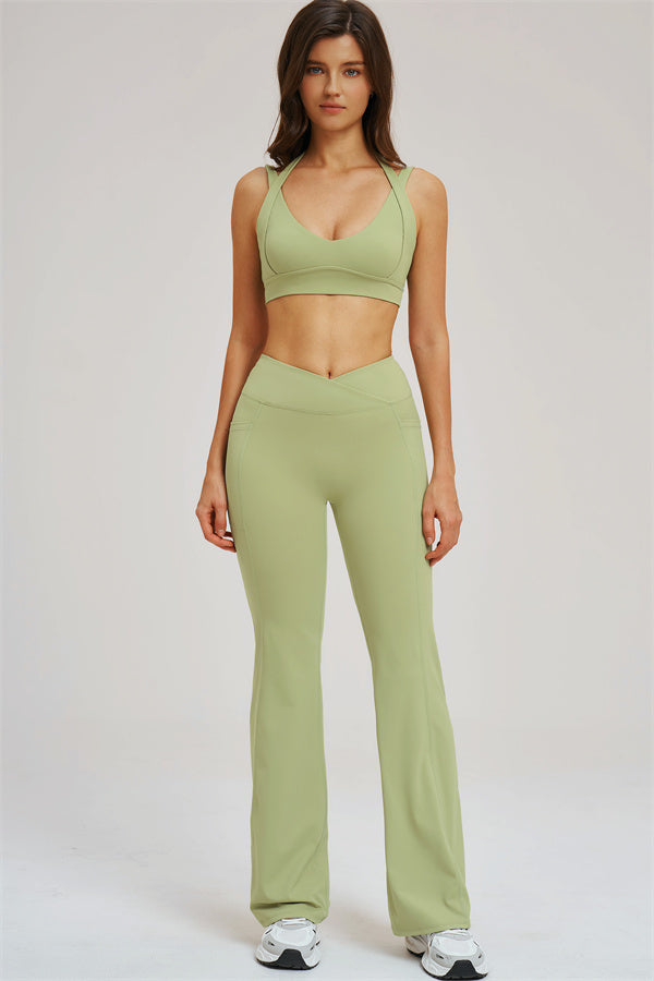 The Sizzle Sports Bra Flared Leggings 2-Piece Set