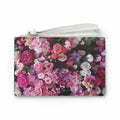 Floral Bouquet Designed Zipped Clutch Bag