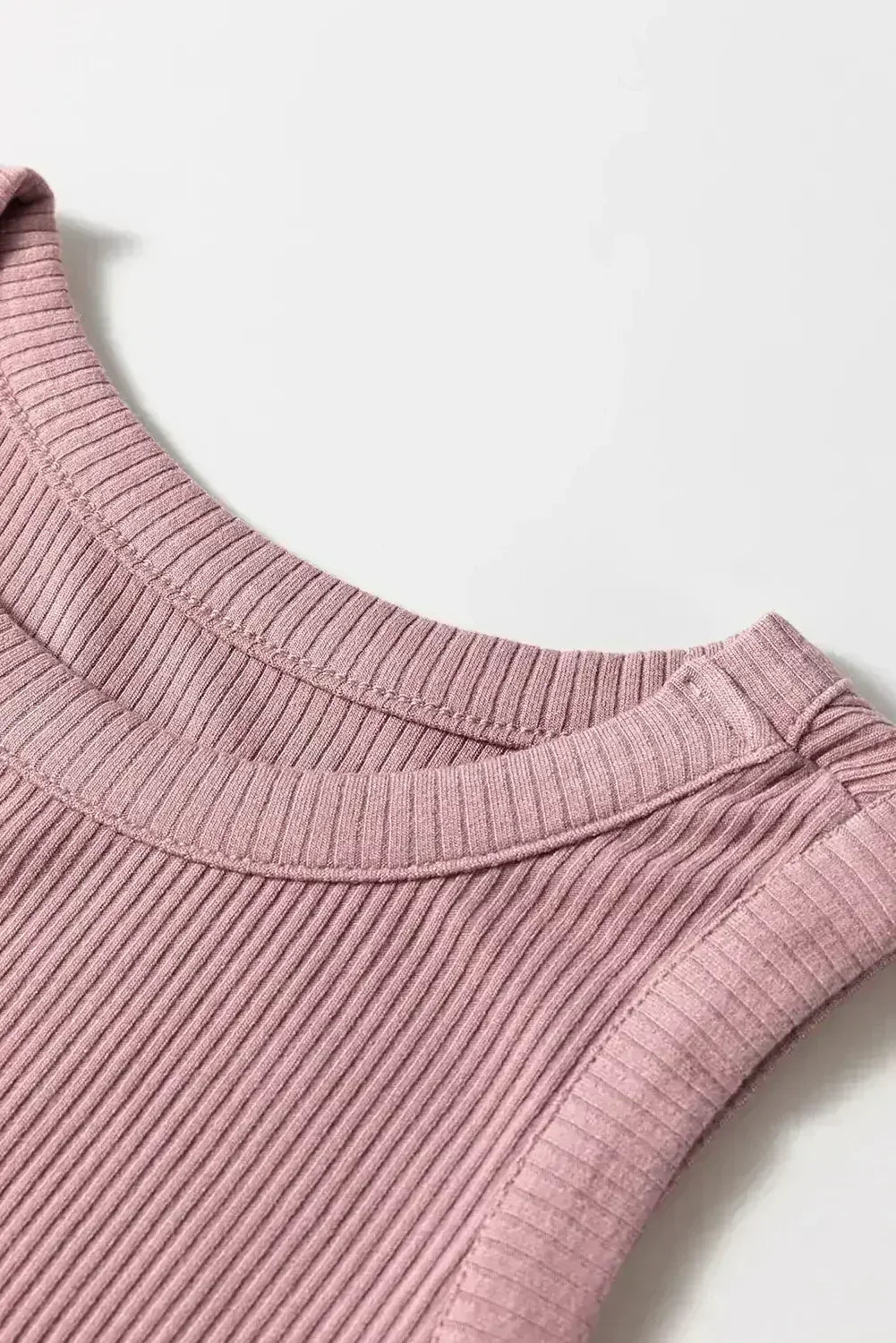 Sepia Rose Ribbed Vest Patchwork Tiered Midi Dress