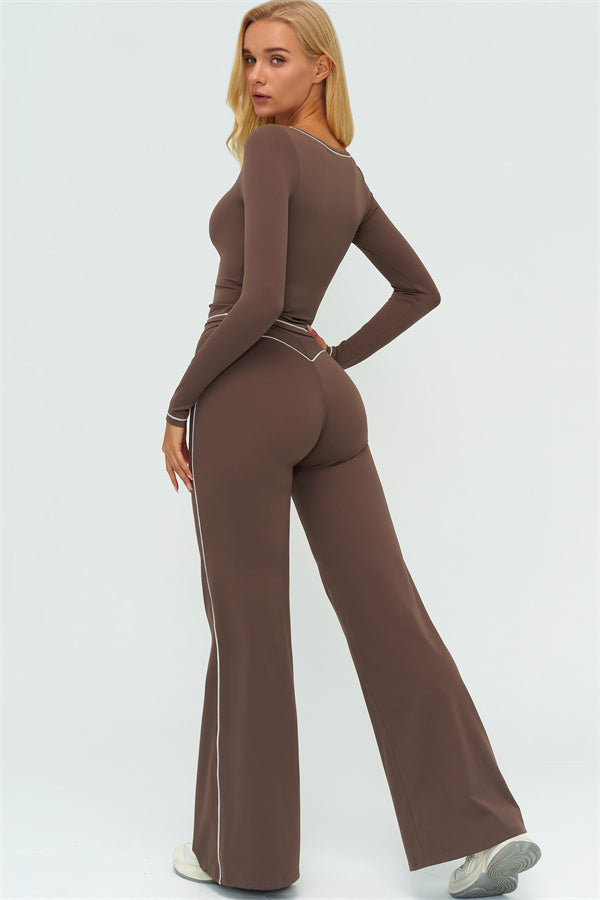 The Amara Long Sleeve T-shirt Flared Leggings 2-Piece Set