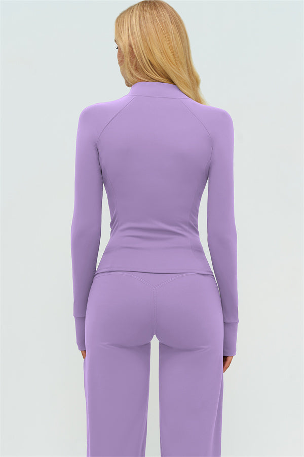 The Twirl Zip Jacket Halter Tank Top New Straight Leg Pants 3-Piece Set
