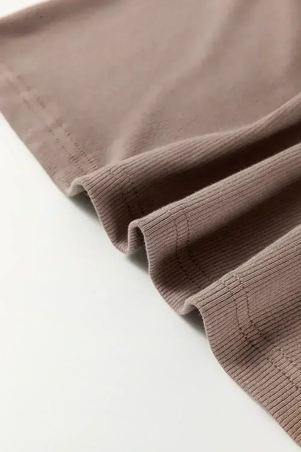 Smoke Gray Ribbed Knit Contrast Neck Slim Fit Tank Top | Femstylo