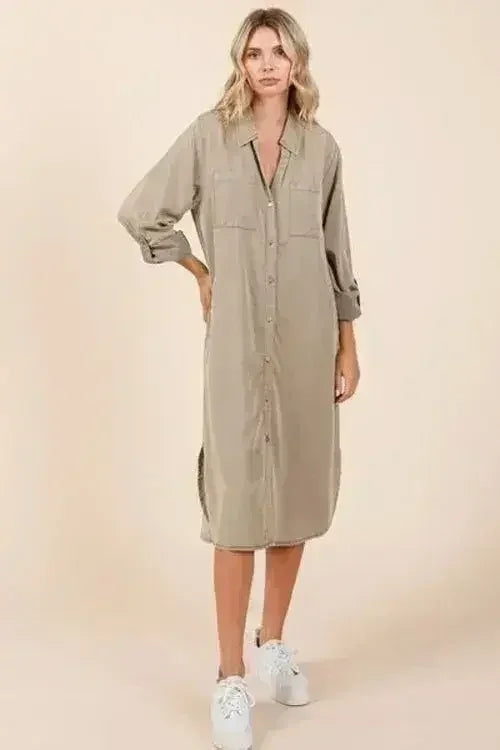 Classic Button Down Shirt Dress – Timeless & Versatile | Femstylo