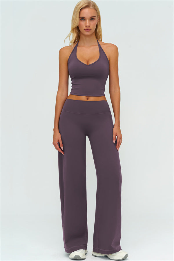 The Twirl Halter Tank Top New Straight Leg Pants 2-Piece Set