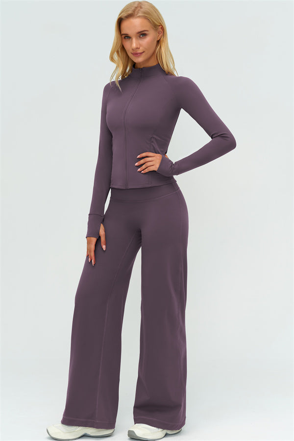 The Twirl Zip Jacket New Straight Leg Pants 2-Piece Set