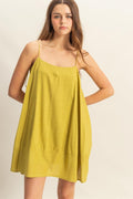 New Summer A-Line Flowy Mini Cami Dress with Pockets For Women –Casual & Chic Spaghetti Strap Dress with Functional Pockets for a Relaxed Summer Look